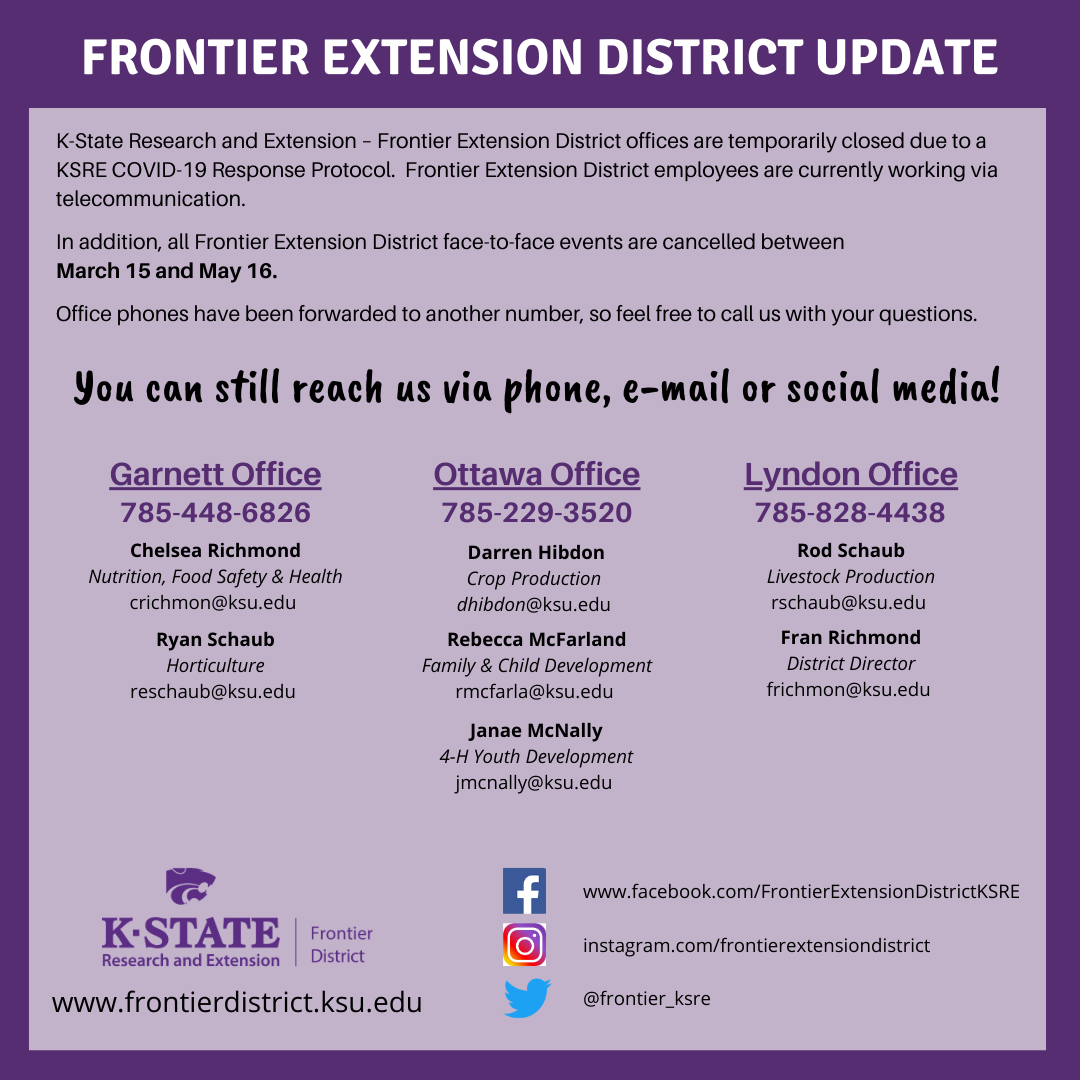 Frontier District Extension Office Research and Extension Kansas State University
